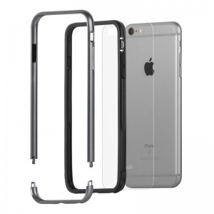 Moshi iGlaze Luxe - Etui z aluminiową ramką iPhone 6s Plus / iPhone 6 Plus (Titanium Grey)-341962