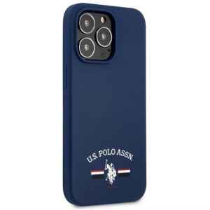 US Polo Assn Silicone Logo - Etui iPhone 13 Pro (granatowy)-3476433