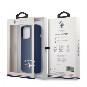 US Polo Assn Silicone Logo - Etui iPhone 13 Pro (granatowy)-3476437