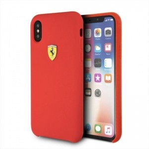 Ferrari Silicone Hard Case - Etui iPhone Xs / X (czerwony)-361945