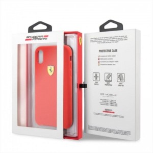 Ferrari Silicone Hard Case - Etui iPhone Xs / X (czerwony)-361946