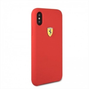 Ferrari Silicone Hard Case - Etui iPhone Xs / X (czerwony)-361949