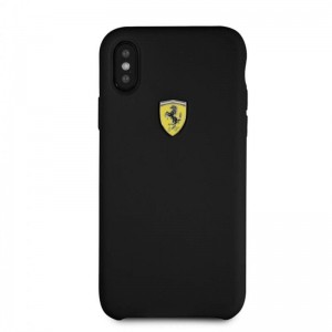 Ferrari Silicone Hard Case - Etui iPhone Xs / X (czarny)-361951