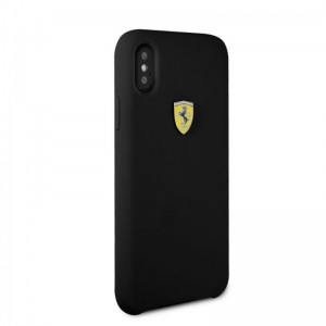 Ferrari Silicone Hard Case - Etui iPhone Xs / X (czarny)-361952