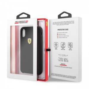 Ferrari Silicone Hard Case - Etui iPhone Xs / X (czarny)-361954