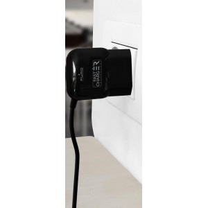 PURO Fast Charger Mini Travel Charger - Uniwersalna ładowarka sieciowa z kablem USB-C o dwustronnym wtyku, 3 A (czarny)-431279