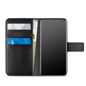 PURO Booklet Wallet Case - Etui Samsung Galaxy S10e z kieszeniami na karty   stand up (czarny)-433982