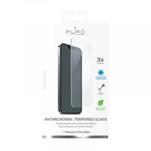 PURO Anti-Bacterial Szkło ochronne hartowane z ochroną antybakteryjną na ekran iPhone 14 Plus / iPhone 13 Pro Max-4356286