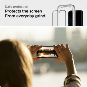 Spigen Alm Glass FC 2-Pack - Szkło hartowane do Apple  iPhone 14 / iPhone 13 / iPhone 13 Pro 2 szt (Czarna ramka)-4368585