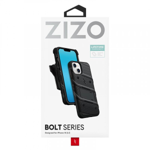 ZIZO BOLT Series - Pancerne etui iPhone 14 ze szkłem 9H na ekran + uchwyt z podstawką (czarny)-4370683