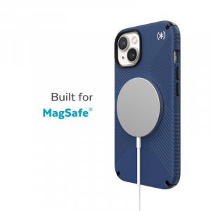 Speck Presidio2 Grip + MagSafe - Etui iPhone 14 / iPhone 13 z powłoką MICROBAN (Coastal Blue / Black / White)-4370946