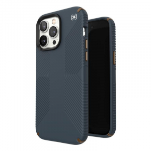 Speck Presidio2 Grip - Etui iPhone 14 Pro Max z powłoką MICROBAN (Charcoal / Cool Bronze / Slate)-4371191