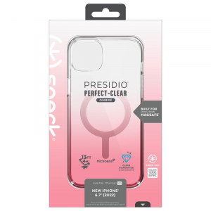 Speck Presidio Perfect-Clear + Ombre + MagSafe - Etui iPhone 14 Plus z powłoką MICROBAN (Clear / Vintage Rose Fade)-4371637