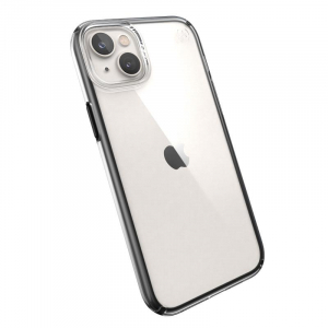 Speck Presidio Perfect-Clear with Impact Geometry - Etui iPhone 14 Plus z powłoką MICROBAN (Clear / Black)-4371647