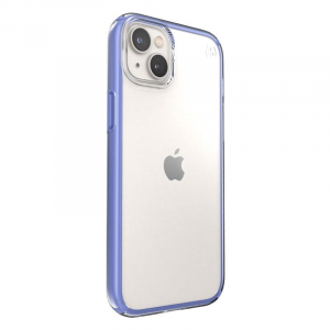 Speck Presidio Perfect-Clear with Impact Geometry - Etui iPhone 14 Plus z powłoką MICROBAN (Clear / Grounded Purple)-4371655