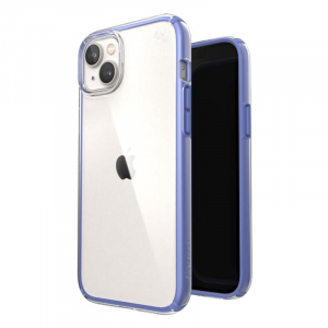 Speck Presidio Perfect-Clear with Impact Geometry - Etui iPhone 14 Plus z powłoką MICROBAN (Clear / Grounded Purple)-4371659