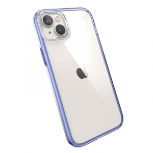 Speck Presidio Perfect-Clear with Impact Geometry - Etui iPhone 14 Plus z powłoką MICROBAN (Clear / Grounded Purple)-4371660