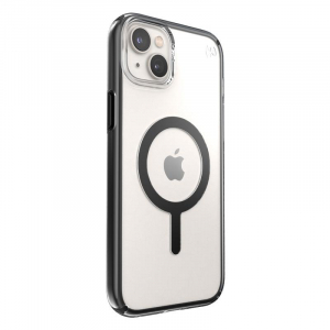 Speck Presidio Perfect-Clear with Impact Geometry + MagSafe - Etui iPhone 14 Plus z powłoką MICROBAN (Clear / Black)-4371668