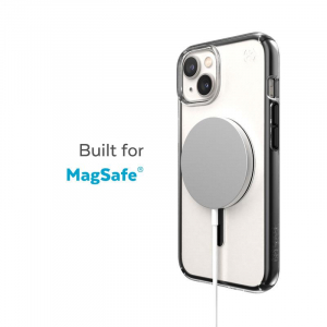 Speck Presidio Perfect-Clear with Impact Geometry + MagSafe - Etui iPhone 14 Plus z powłoką MICROBAN (Clear / Black)-4371679