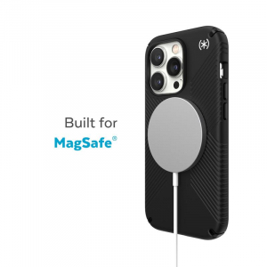 Speck Presidio2 Grip + MagSafe - Etui iPhone 14 Pro z powłoką MICROBAN (Black / Black / White)-4371874