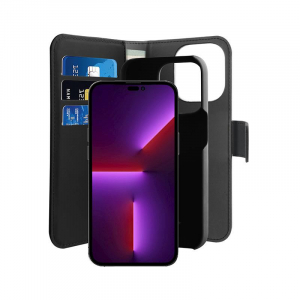 PURO Wallet Detachable - Etui 2w1 iPhone 14 Pro Max (czarny)-4372137