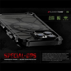 Element Case Special Ops X5 - Pancerne etui iPhone 14 Pro (Mil-Spec Drop Protection) (Smoke/Black)-4372704