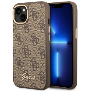 Guess 4G Metal Camera Outline Case – Etui iPhone 14 (Brązowy)-4373436
