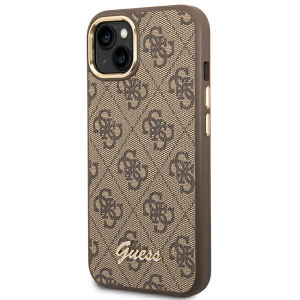 Guess 4G Metal Camera Outline Case – Etui iPhone 14 (Brązowy)-4373437