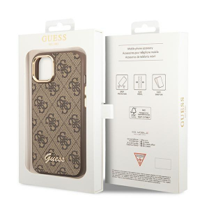 Guess 4G Metal Camera Outline Case – Etui iPhone 14 (Brązowy)-4373443