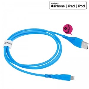 Momax Tough link - Kabel połączeniowy USB do Lightning MFi , 2.4 A, 1.2 m (Blue)-451409