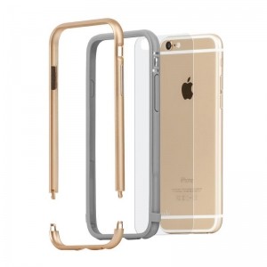 Moshi iGlaze Luxe - Etui z aluminiową ramką iPhone 6s / iPhone 6 (Satin Gold)-454644