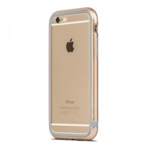 Moshi iGlaze Luxe - Etui z aluminiową ramką iPhone 6s / iPhone 6 (Satin Gold)-454647