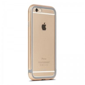 Moshi iGlaze Luxe - Etui z aluminiową ramką iPhone 6s / iPhone 6 (Satin Gold)-454648
