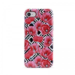 PURO Glam Geo Flowers - Etui iPhone 8 / 7 / 6s / 6 (Red Poppies)-469395