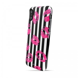 PURO Glam Miami Stripes - Etui iPhone Xs / X (Kiss)-469422