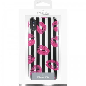 PURO Glam Miami Stripes - Etui iPhone Xs / X (Kiss)-469423