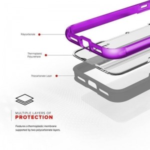 Zizo Shock Case - Pancerne etui iPhone Xs / X z hartowanym szkłem na ekran (Purple/Gray)-575419