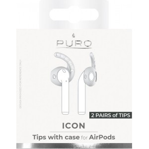 PURO ICON Tips with case - Zestaw dwóch par nakładek dla Apple AirPods 1 