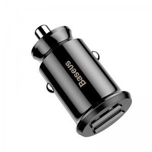 Baseus Grain - Ładowarka samochodowa 2 x USB, 5 V / 3.1 A (czarny)-588493
