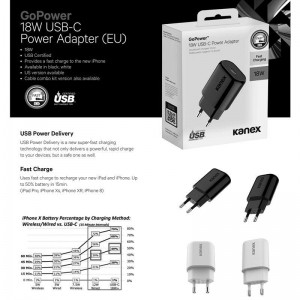 Kanex GoPower - Ładowarka sieciowa USB-C (Power Delivery) 18 W (Black)-624090