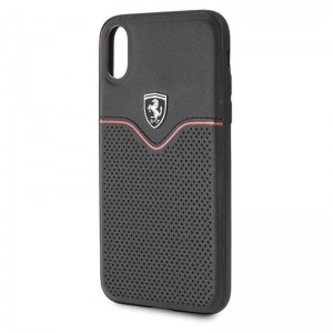 Ferrari Victory - Skórzane etui iPhone Xs / X (czarny)-644821