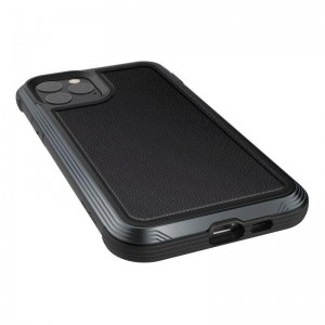 X-Doria Defense Lux - Etui aluminiowe iPhone 11 Pro (Drop test 3m) (Black Leather)-649703