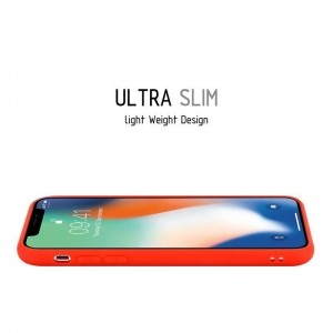 Crong Soft Skin Cover - Etui iPhone Xs / X (czerwony)-651180
