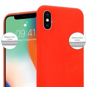 Crong Soft Skin Cover - Etui iPhone Xs / X (czerwony)-651183