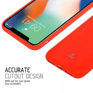 Crong Soft Skin Cover - Etui iPhone Xs / X (czerwony)-651184