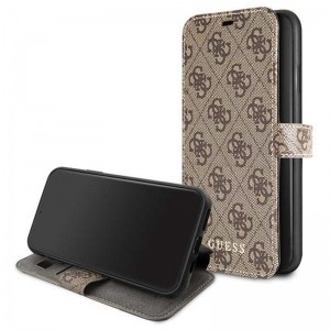 Guess Booktype 4G Charms Collection - Etui iPhone 11 Pro Max z kieszeniami na karty (brązowy)-654597