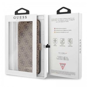 Guess Booktype 4G Charms Collection - Etui iPhone 11 Pro Max z kieszeniami na karty (brązowy)-654602