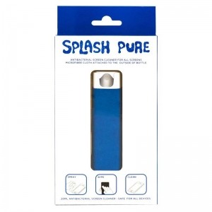 Splash Pure - Antybakteryjny spray z mikrofibrą do czyszczenia ekranu, 20 ml (niebieski)-871744