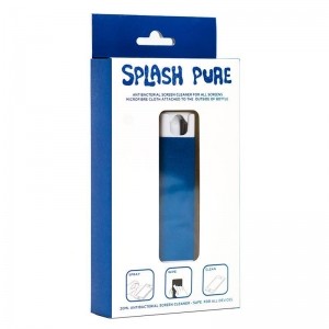Splash Pure - Antybakteryjny spray z mikrofibrą do czyszczenia ekranu, 20 ml (niebieski)-871746
