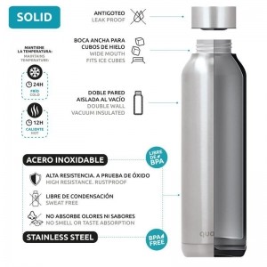 Quokka Solid - Butelka termiczna ze stali nierdzewnej 630 ml (Aquamarine)-882768